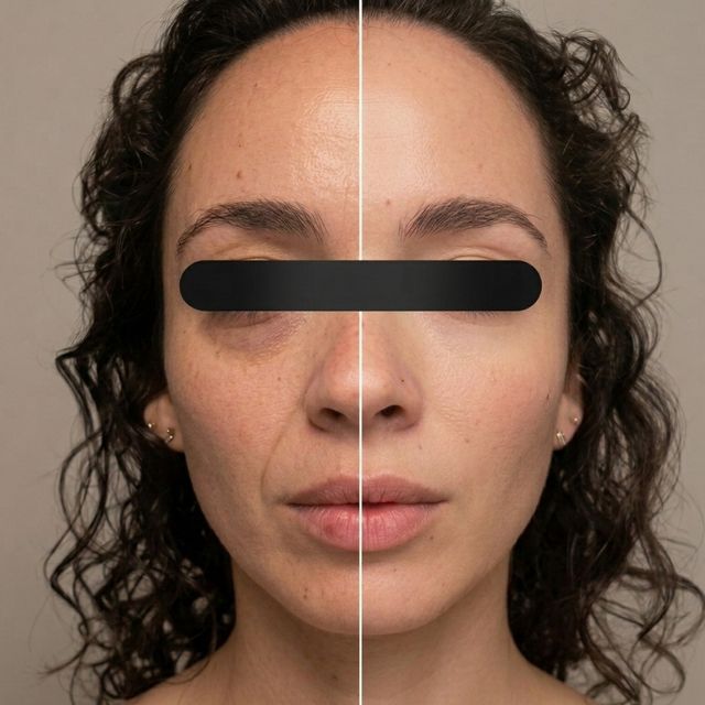Rostro de una clienta antes y después de trabajar con el método de Mane